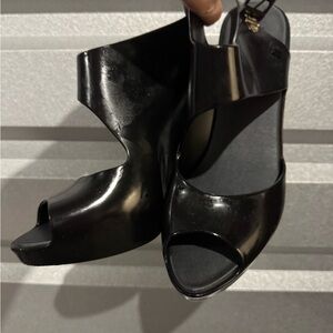 Melissa Black Women's Peep-Toe Heels